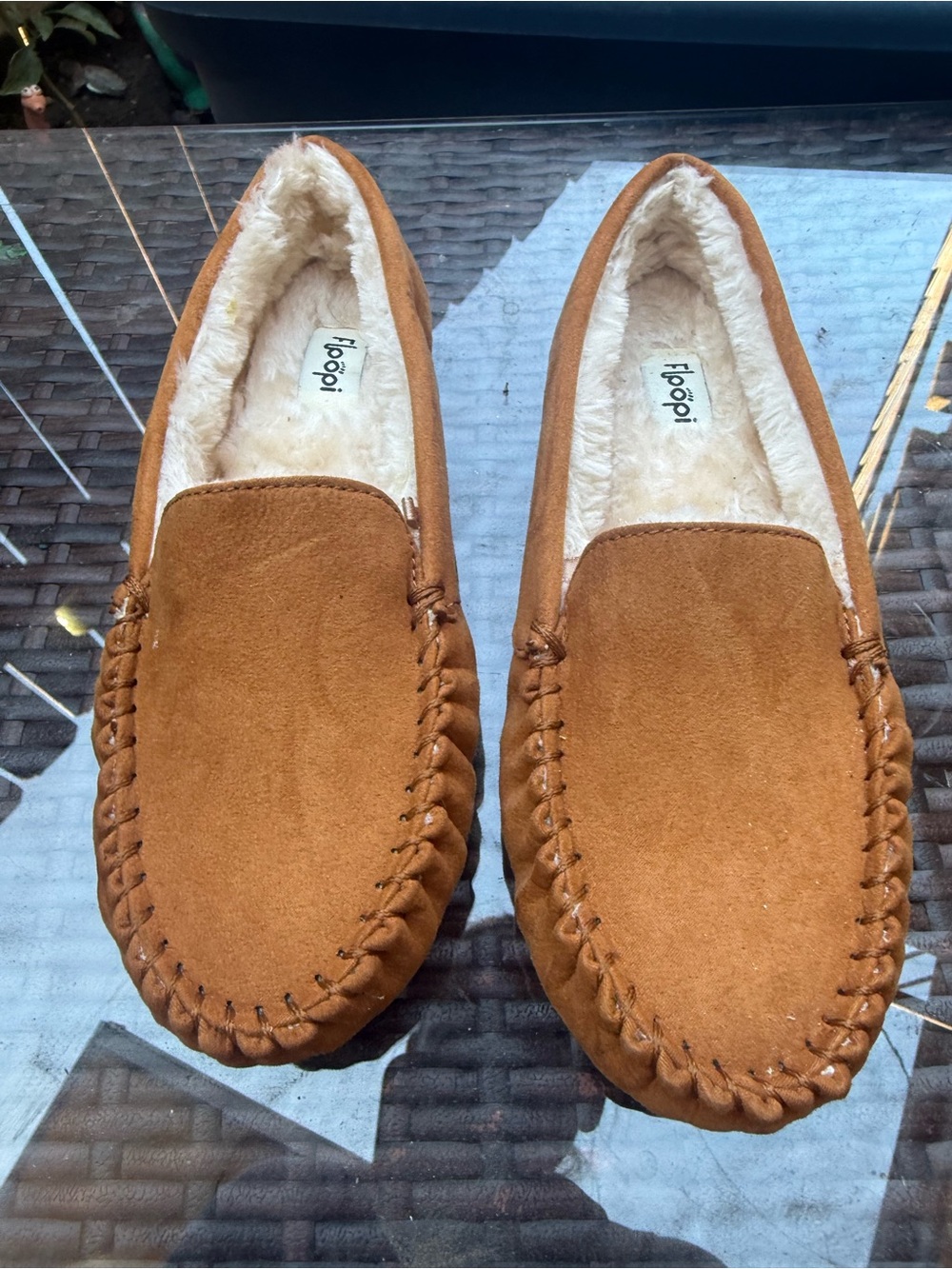 Women’s Moccasin Slippers in Chestnut Brown